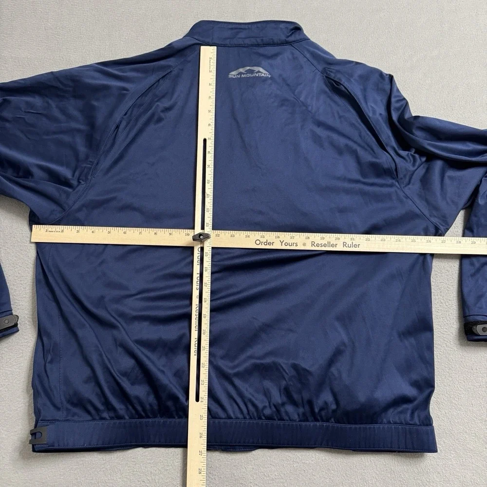 Sun Mountain Jacket Mens XL Blue Rainflex Full Zip Waterproof Outdoors Golf‎